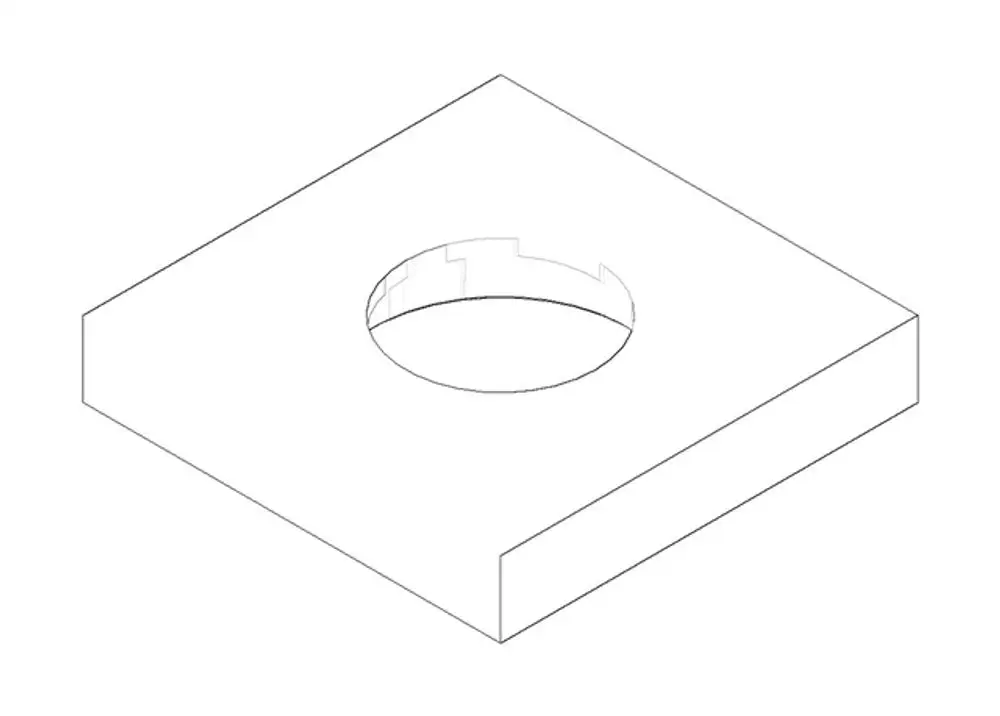 DORNBRACHT Rosette für Auslauf ERSATZTEILE 092779006 55 mm x 55 x 10 mm Platin gebürstet, 092779006-06 Galeriebild 1